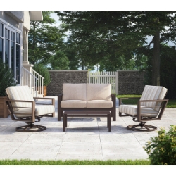 Homecrest Sutton Loveseat and Swivel Rocker Lounge Chair Patio Set - HC-SUTTON-SET6