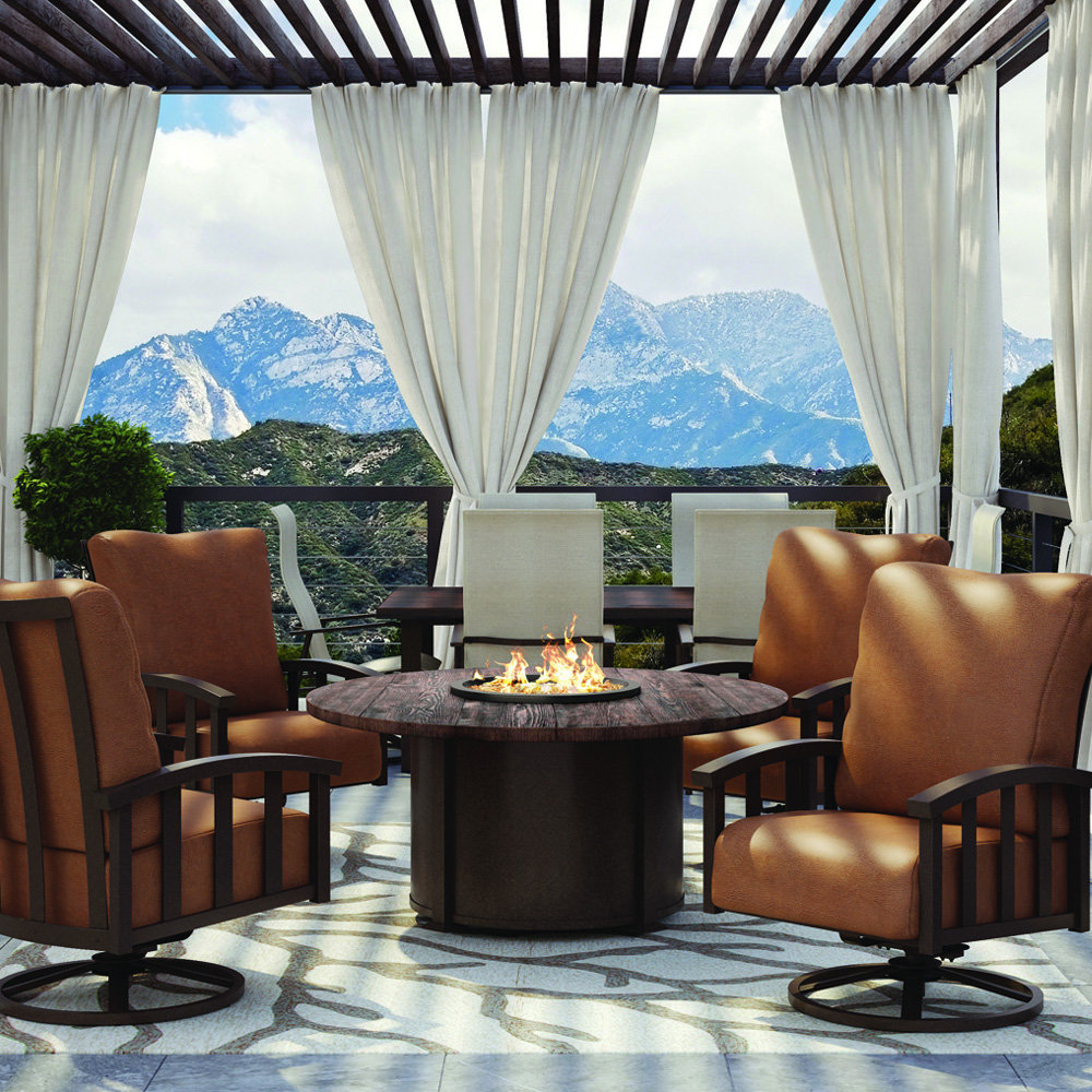 round aluminum fire table