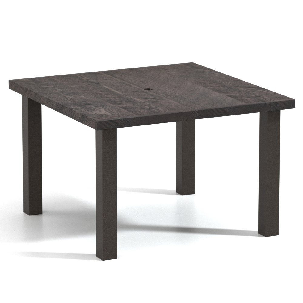 Homecrest Timber 42" Square Dining Post Base Table with Umbrella Hole - 2542SDTM