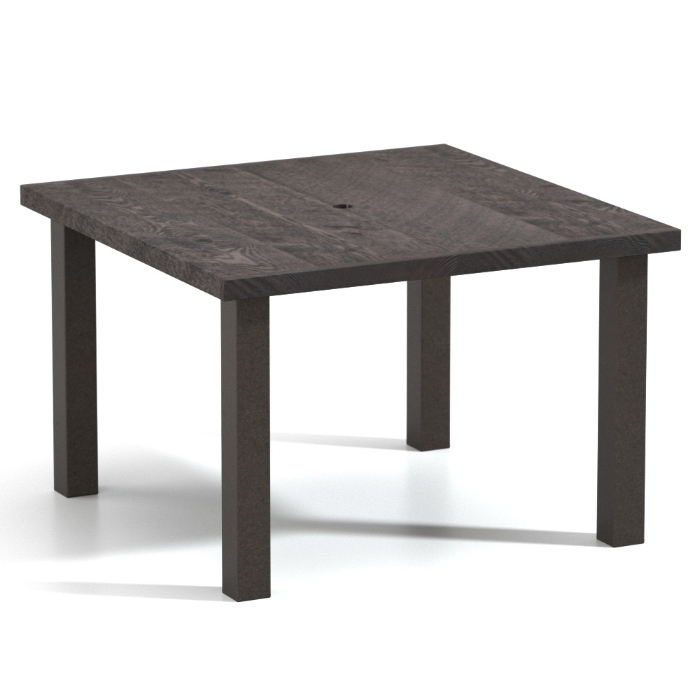 Homecrest Timber 42" Square Dining Post Base Table with Umbrella Hole - 2542SDTM