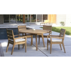 Kingsley Bate Algave Teak Round  Dining Set for 4 - KB-ALGAVE-SET1
