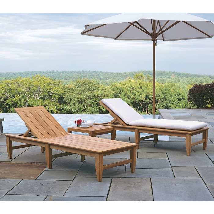 Almalfi Teak Chaise Lounger Set with Side Table