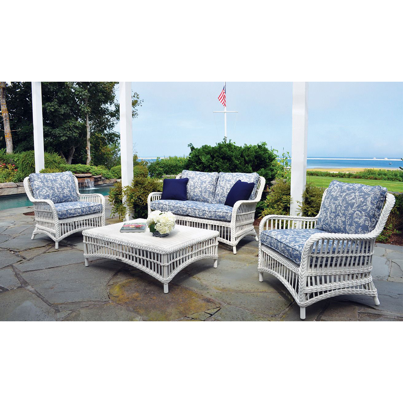 Kingsley Bate Chatham White Wicker Patio Set - KB-CHATHAM-SET1