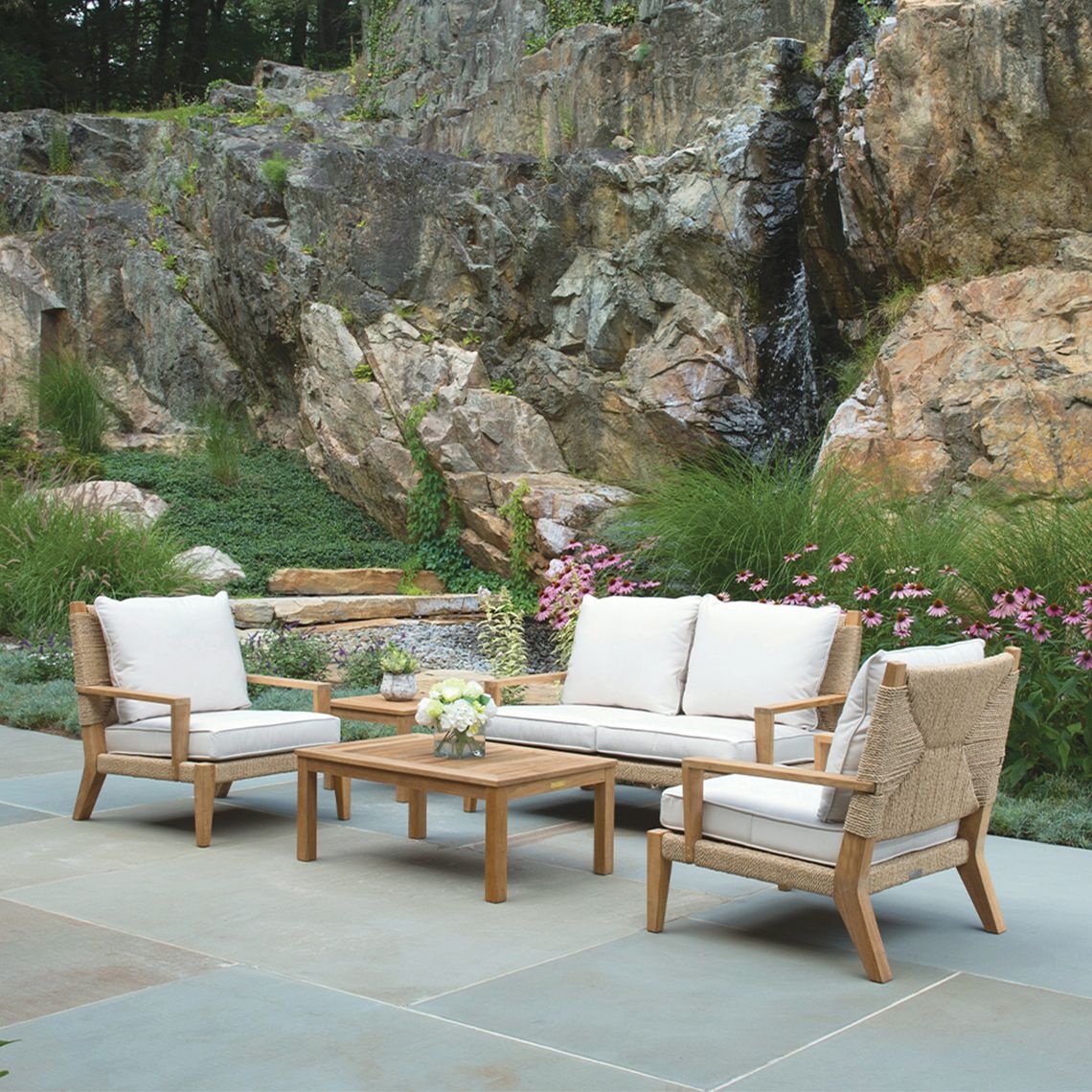 Hadley Teak and Rope Patio Set