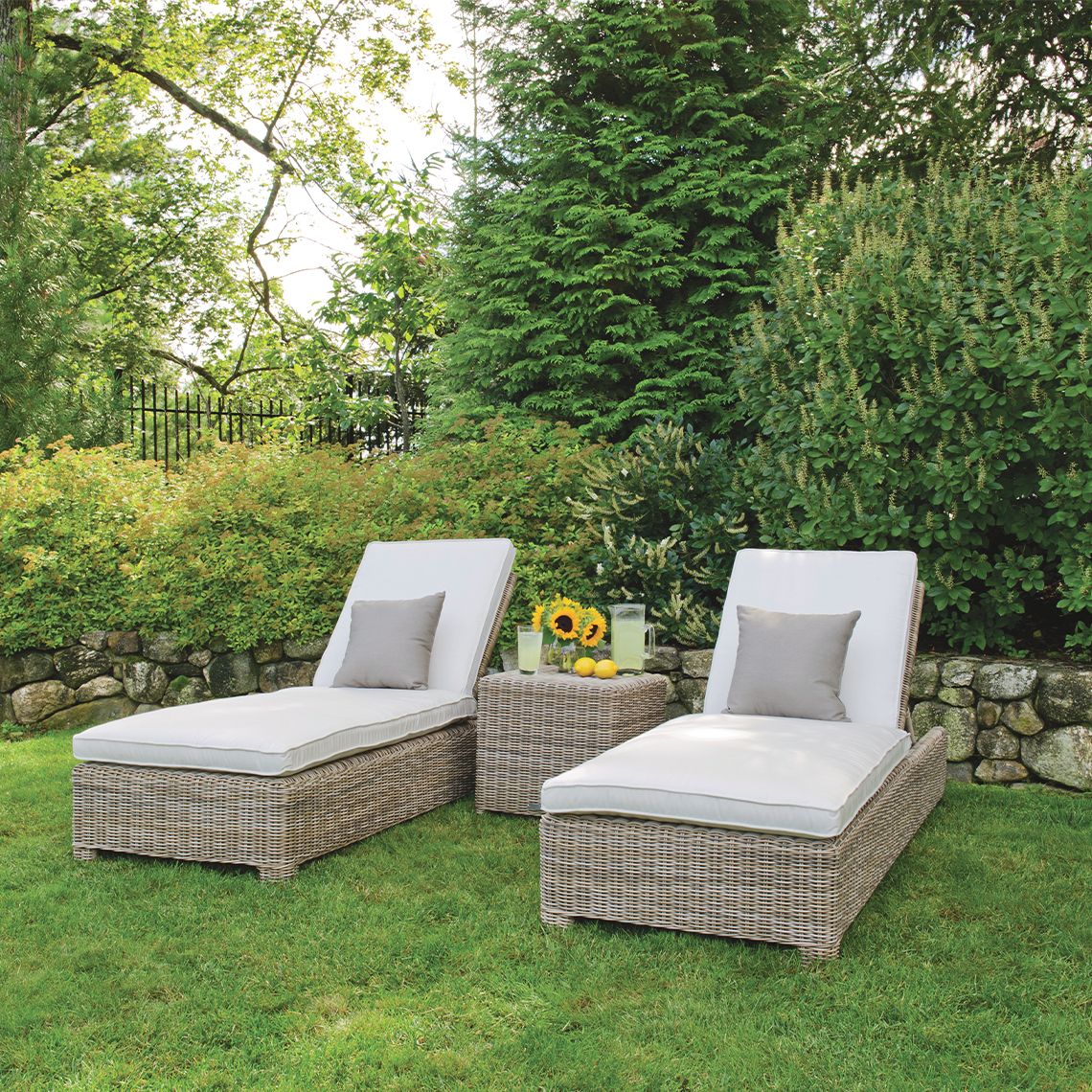 Sag Harbor Settee and Lounge Chair Wicker Set