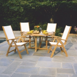 Kingsley Bate St. Tropez Teak Dining Set with Adjustable Chairs - KB-STTROPEZ-SET3