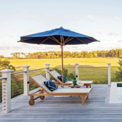 Kingsley Bate St. Tropez Teak Chaise Lounger with Sling Set - KB-STTROPEZ-SET6