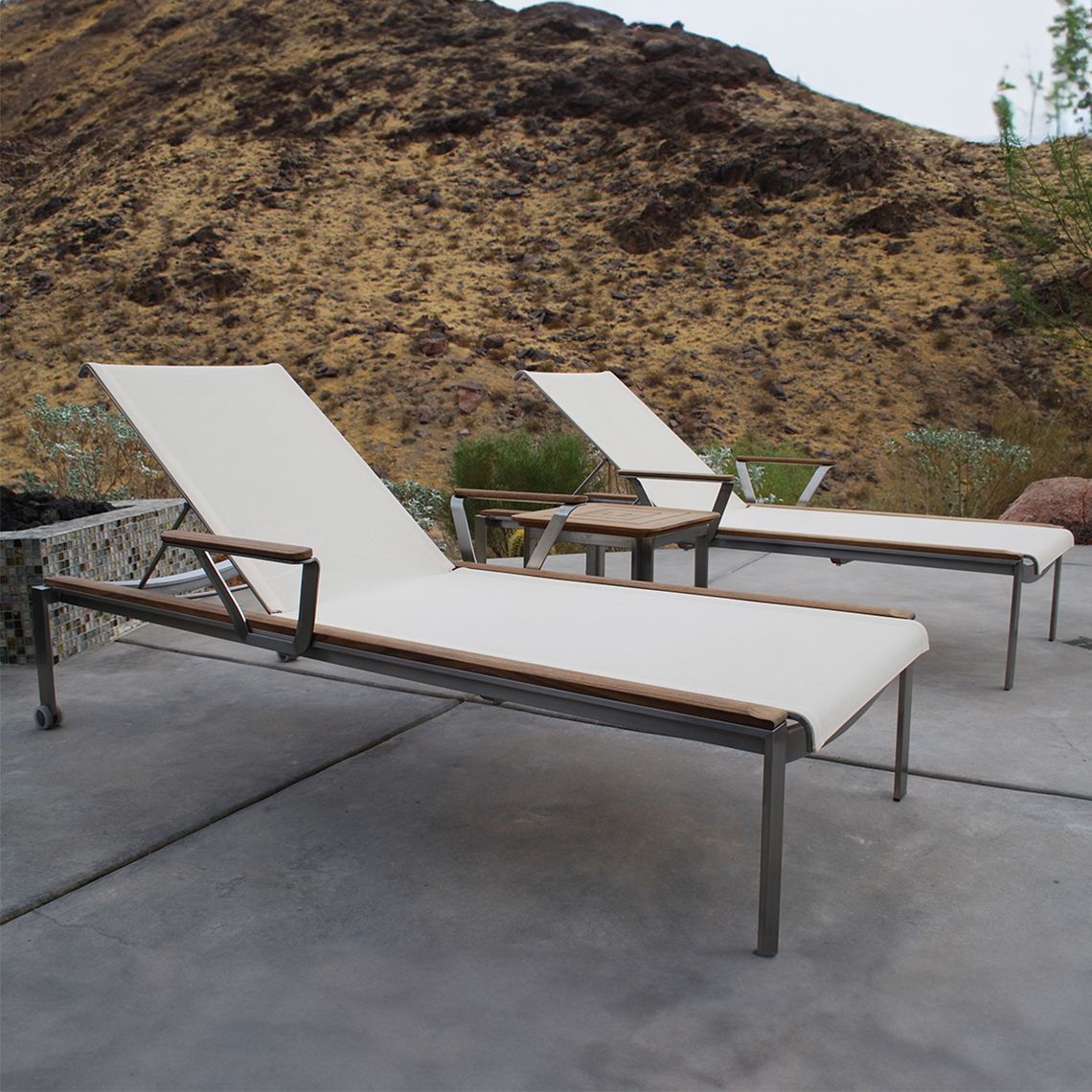 Tivoli Modern Chaise Lounger Set for 2 | Kingsley Bate at ForPatio.com