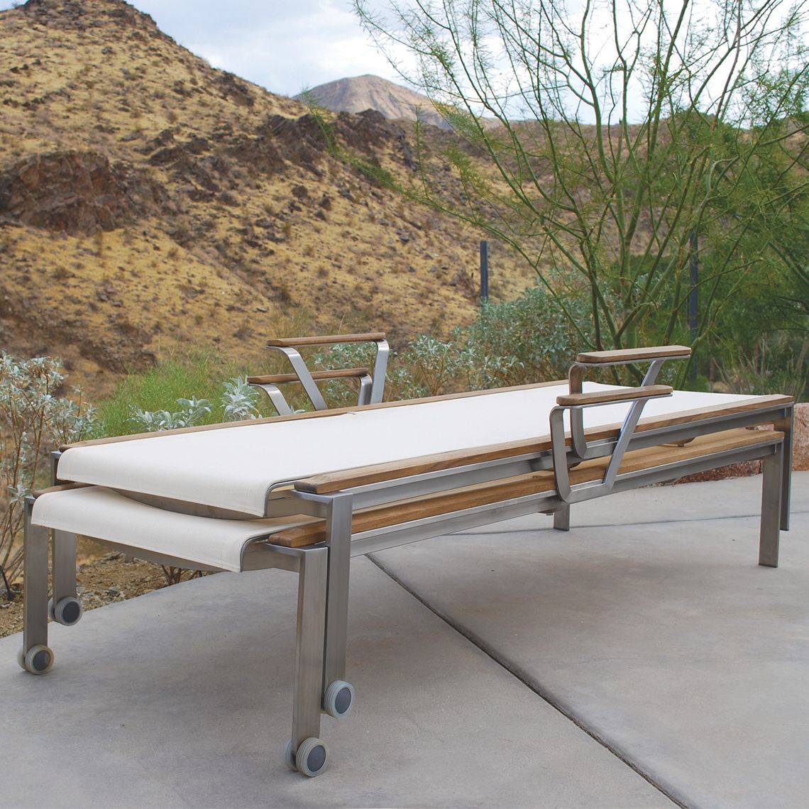 Tivoli Stacking Adjustable Chaise Lounge with Wheels