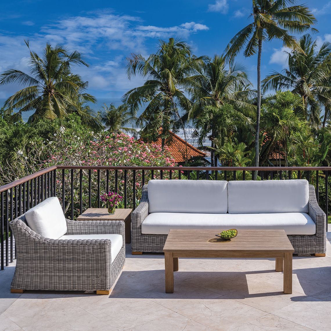 Tortola Patio Set in Flagstone Wicker