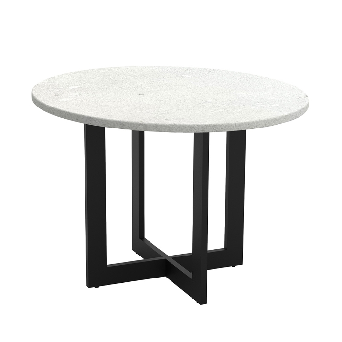 Foley 42" Round Lava Stone Dining Table chalk