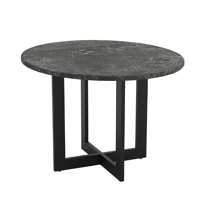 Foley 42" Round Lava Stone Dining Table slate