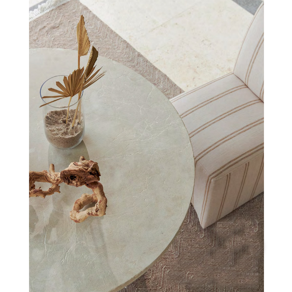 Foley 42" Round Lava Stone Dining Table top view