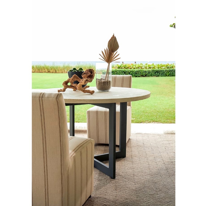 Foley 42" Round Lava Stone Dining Table frame detail