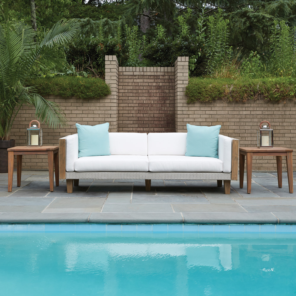 Lloyd Flanders Catalina Sofa and Teak End Table Set - LF-CATALINA-SET5