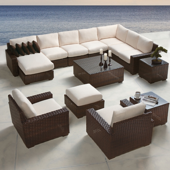 Contempo Right Arm Woven Vinyl Wicker Chaise - 38025