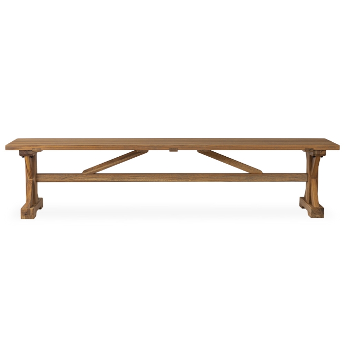 Lloyd Flanders Teak Trestle Bench - 286127
