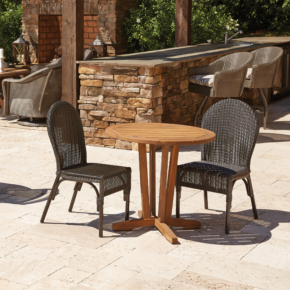 Lloyd Flanders Loom Wicker and Teak Bistro Set - LF-DINING-SET9