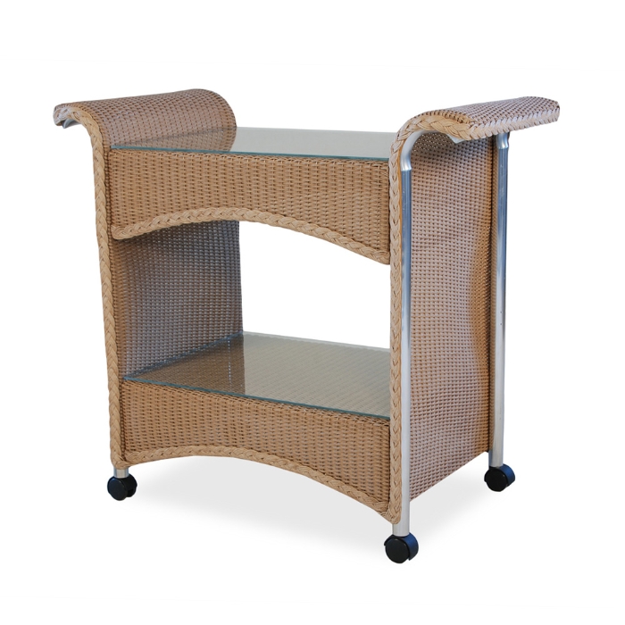 Castered Wicker Tea Cart - LF1045