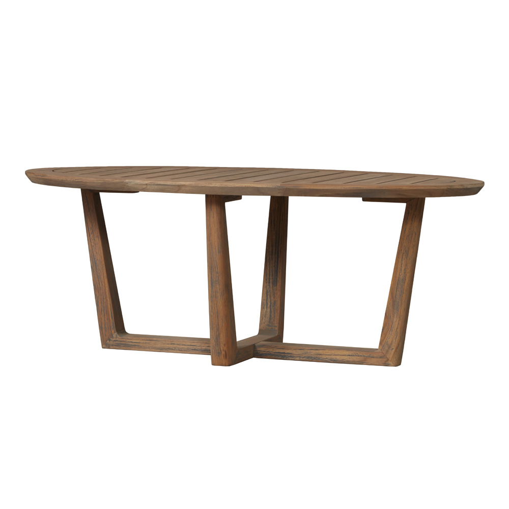 Lloyd Flanders Teak 44" x 24" Oval Cocktail Table - 286344