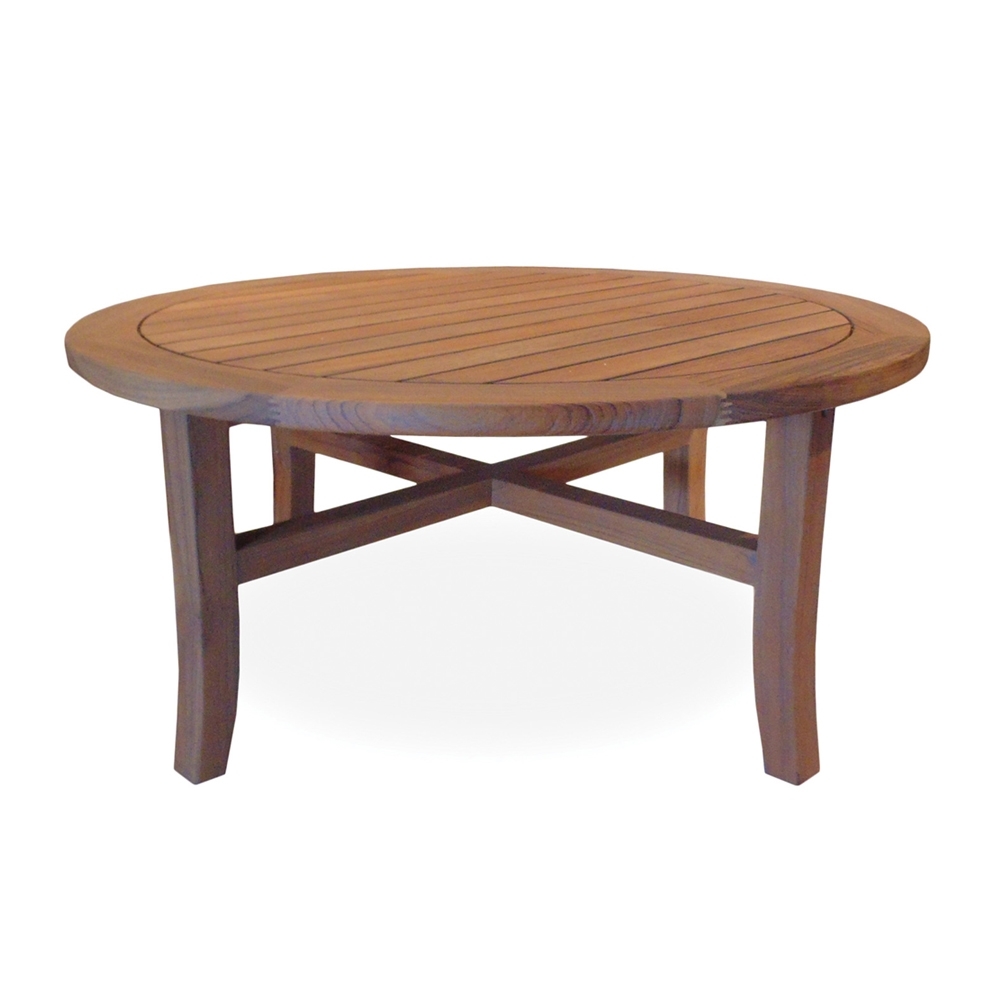 Lloyd Flanders 48 inch round Tapered Leg Teak Conversation Table - 286441
