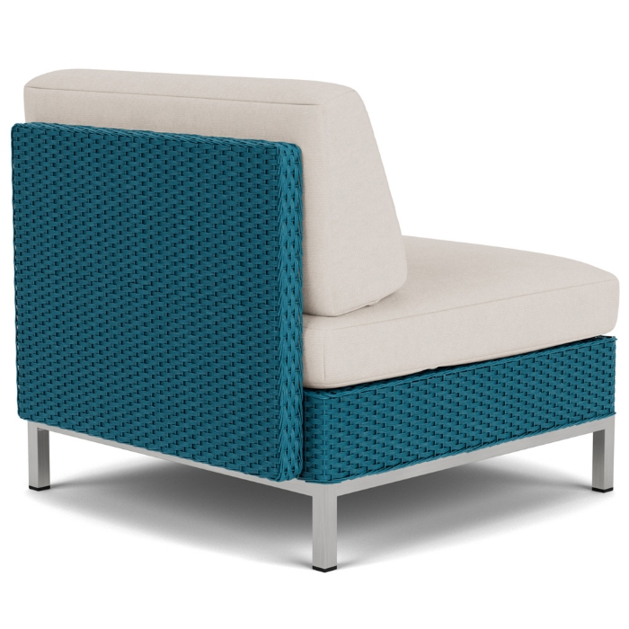 Elements Wicker Armless Sectional Lounge Chair Back Detail