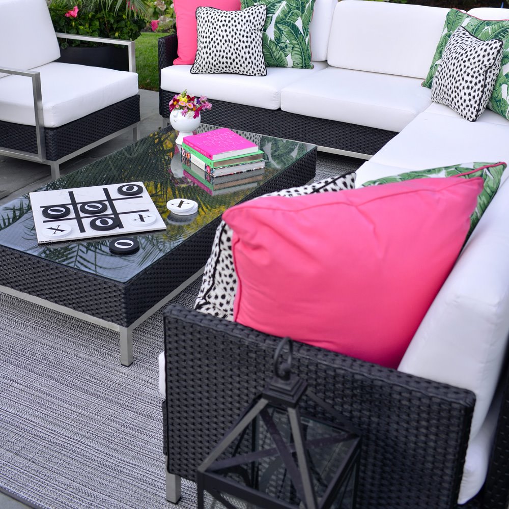 woven wicker lounge set
