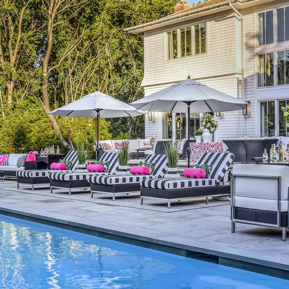Adjustable back chaise lounge set