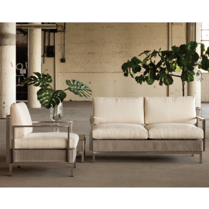 Elements Wicker Lounge Chair with Stainless Steel Arm and Back - 203302