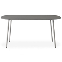 Lloyd Flanders Elevation 42" Oval Cocktail Table with Light Gray Corian Top - 306044