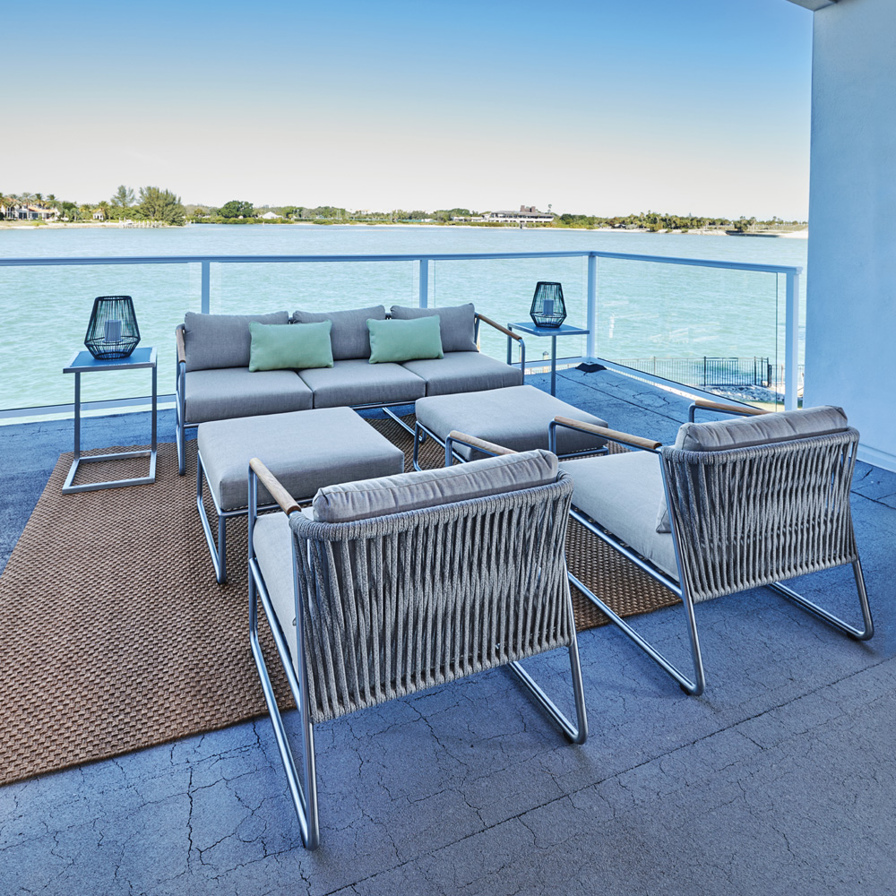 Lloyd Flanders Elevation Sofa and Lounge Chair Outdoor Furniture Set