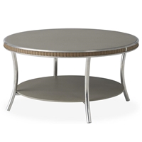 Lloyd Flanders Essence 33" Round Cocktail Table with Taupe Glass - 196044