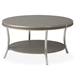 Essence 33" Round Cocktail Table with Taupe or Charcoal Glass