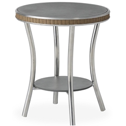 Lloyd Flanders Essence 20" Round End Table with Charcoal Glass - 196343
