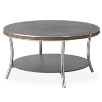 Lloyd Flanders Essence 33" Round Cocktail Table with Charcoal Glass - 196344