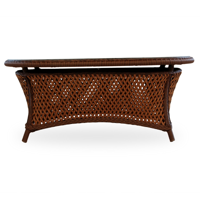 Lloyd Flanders Grand Traverse Oval Glass Top Cocktail Table - 71952