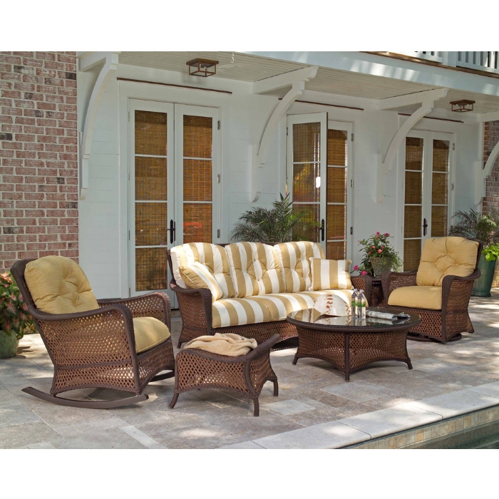 Grand Traverse Woven Vinyl Wicker Sofa - 71355