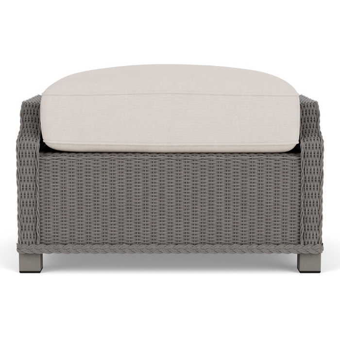 Lloyd Flanders Hamptons Wicker Ottoman Back View