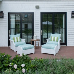 Lloyd Flanders Hamptons Wicker Lounge Chair and Ottoman Set - LF-HAMPTONS-SET14