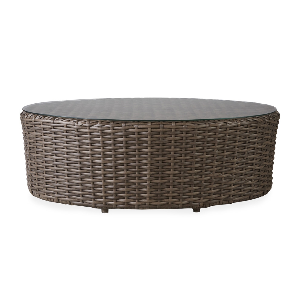 Lloyd Flanders Largo Oval Cocktail Table w/Lay On Glass Top - 241044
