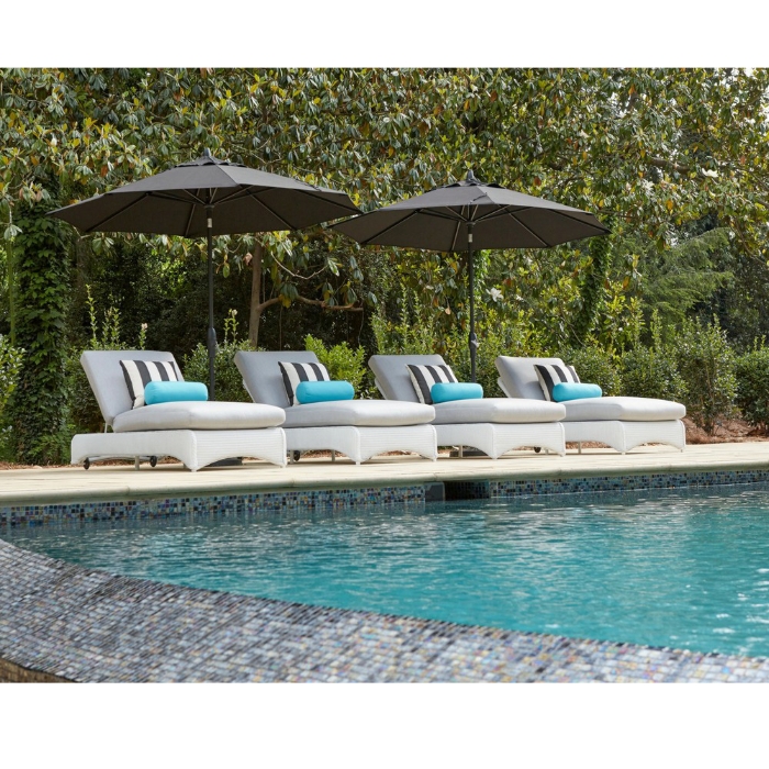 Double Adjustable Wicker Pool Chaise - 6040