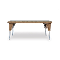 Lloyd Flanders Rectangle Cocktail Table with Woven Top and Lay on Glass - 86242
