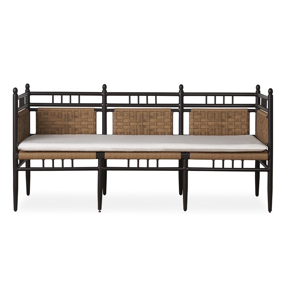 Low country woven vinyl bench