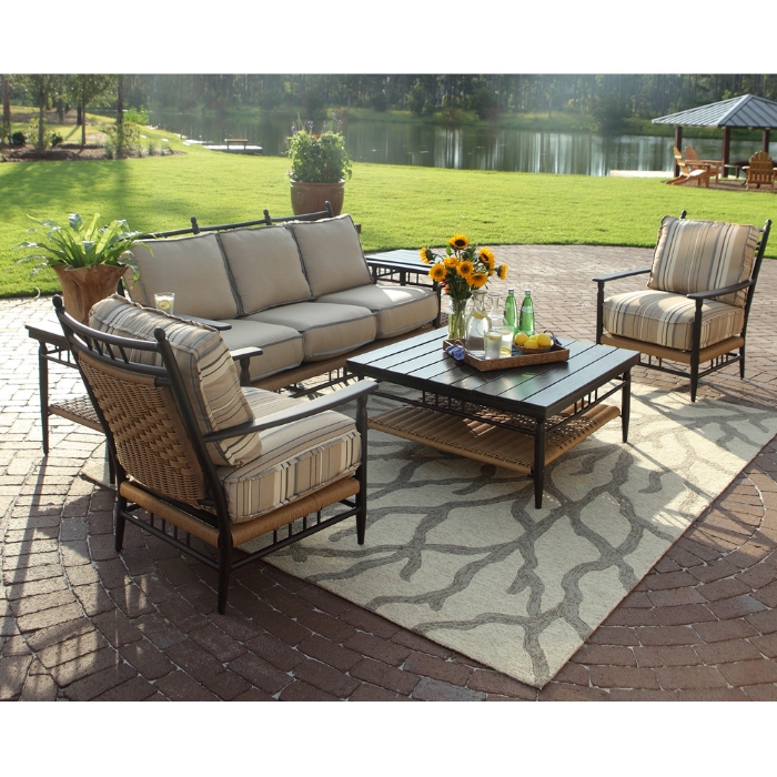 Low Country Woven Vinyl Wicker Sofa - 77055