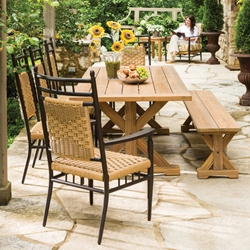 Lloyd Flanders Low Country Dining Set with Teak Table and Bench - LF-LOWCOUNTRY-SET9