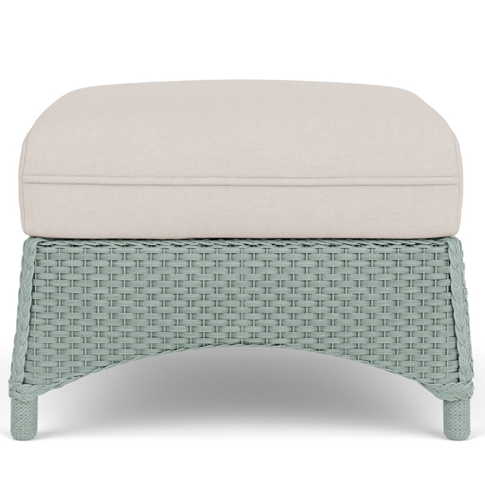 Lloyd Flanders Mandalay Wicker Ottoman Front View