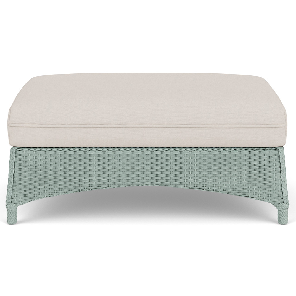 Lloyd Flanders Mandalay Wicker Large Ottoman Front View