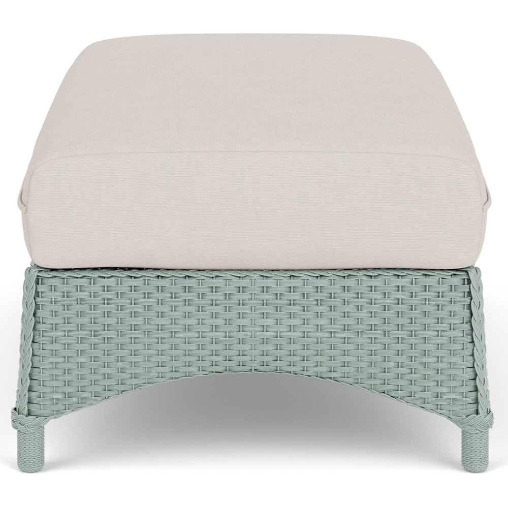 Lloyd Flanders Mandalay Wicker Large Ottoman Side View