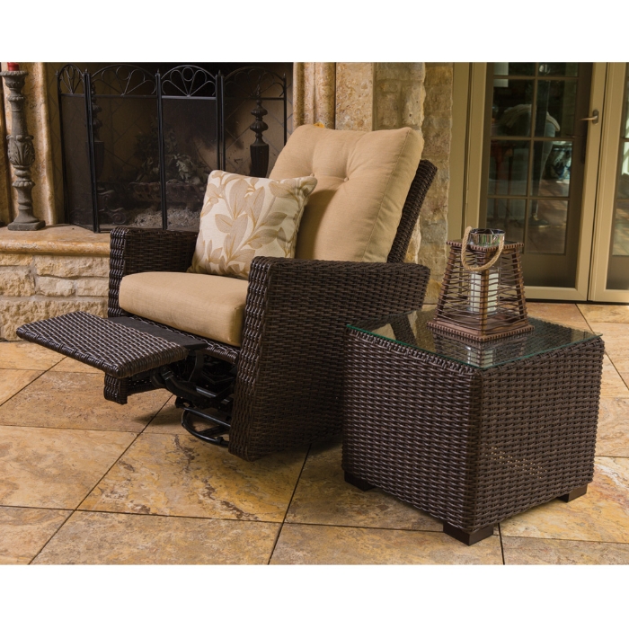 Mesa Vinyl Wicker Swivel Glider Recliner - 298092