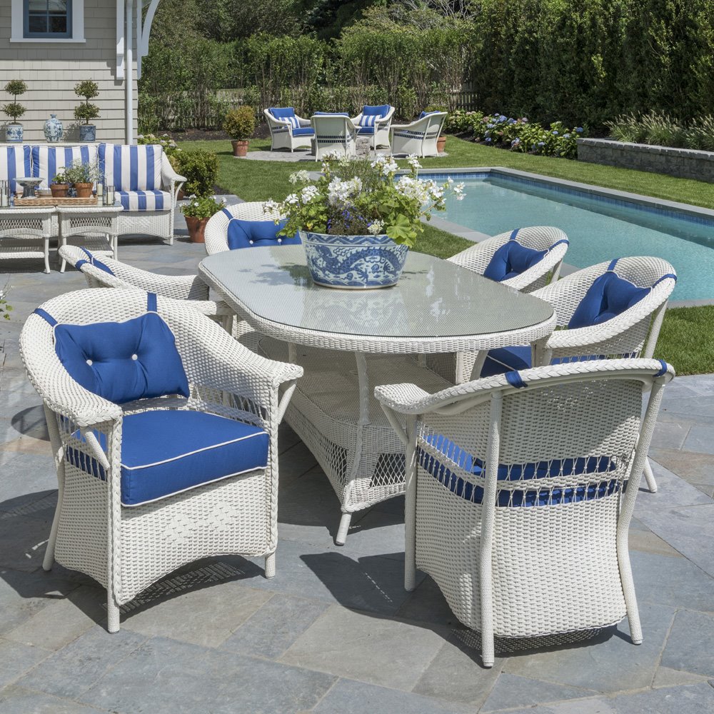 Lloyd Flanders Nantucket Loom Wicker Patio Dining Set - LF-NANTUCKET-SET15